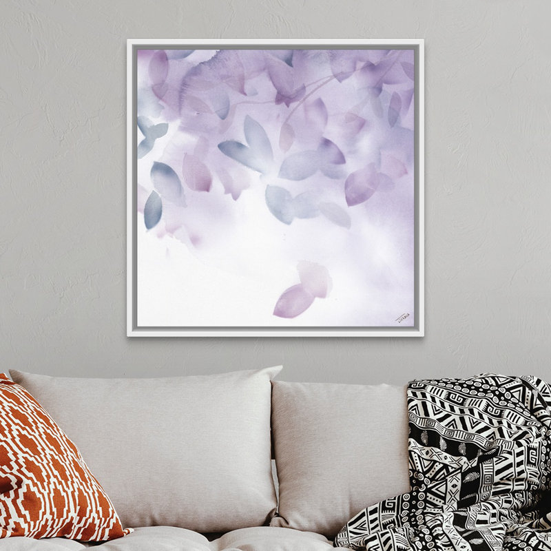 «Flowing Leaves III» par Jason Jarava - reproduction, Cadre flottant blanc, H 38 po x l 38 po x P 1,75 po