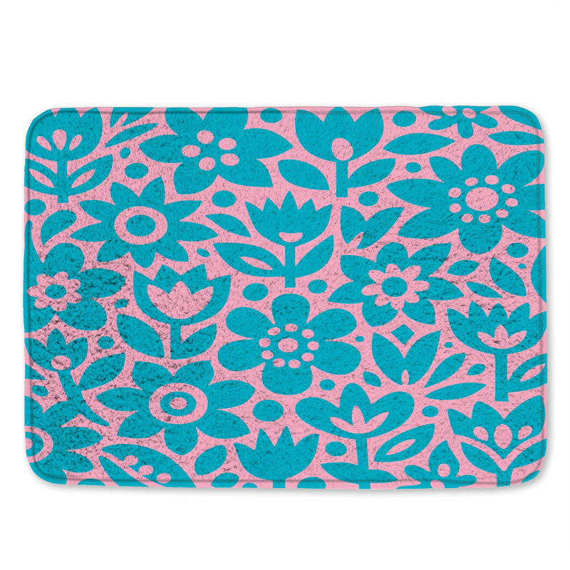 Tapis de bain à motif floral, 34in W x 21in L
