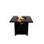 Smoked Glass Lid Fire Pit - 30" Heat Rustproof Steel Build With Protector Heatproof Stainless