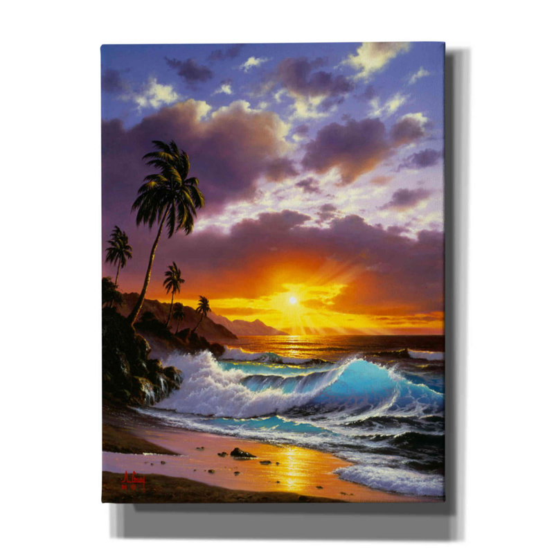 «Sunset Ocean» par Anthony Casay, art mural sur toile, L 12 po x H 16 po