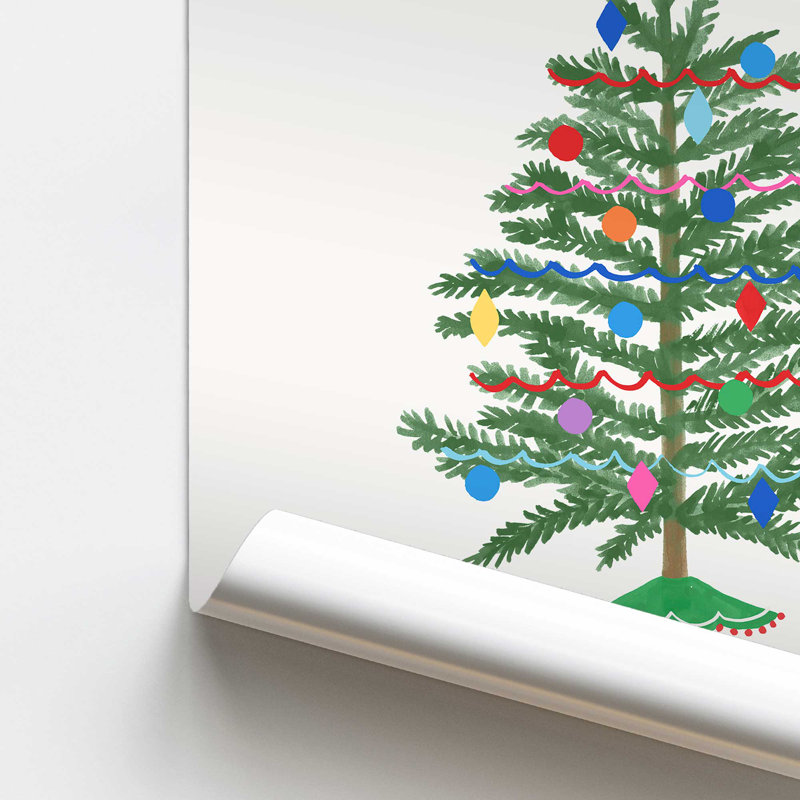 Impression de sapin de Noël Holly Jolly, Sans cadre, papier, H 11 po x l 14 po