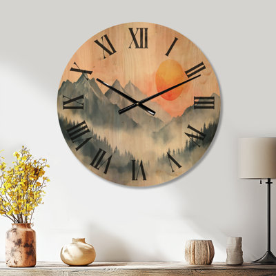 Horloge murale en bois Scenic Non-Ticking