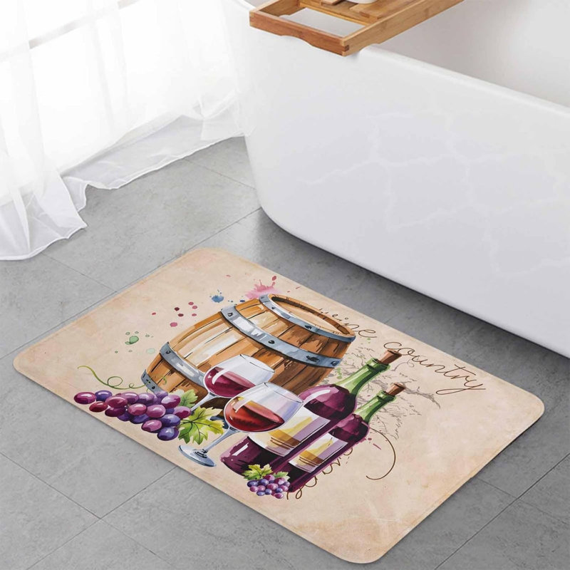 Tapis de cuisine en tonneau de vin raisin, ensemble de 2 pour la cuisine et la salle à manger, décoration rustique