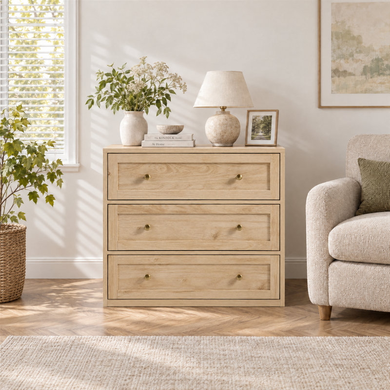 76.2 cm W Bedside Table, Light Oak