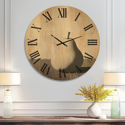 Lone Field Harvest - Minimalist Round Wall Clock, Printed on Solid Wood