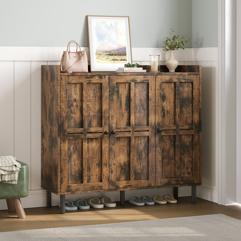 30-Pair Shoe Cabinet, Rustic Brown