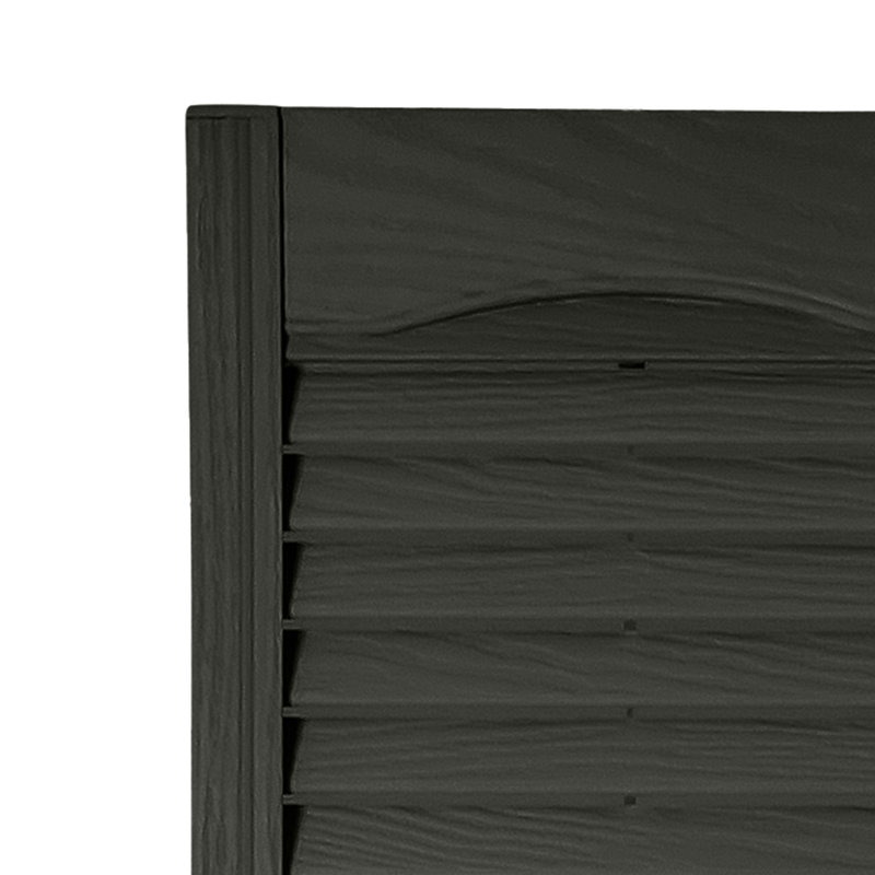 Volet à persiennes sur mesure avec dessus cathédrale, Gris foncé, 50", 10"