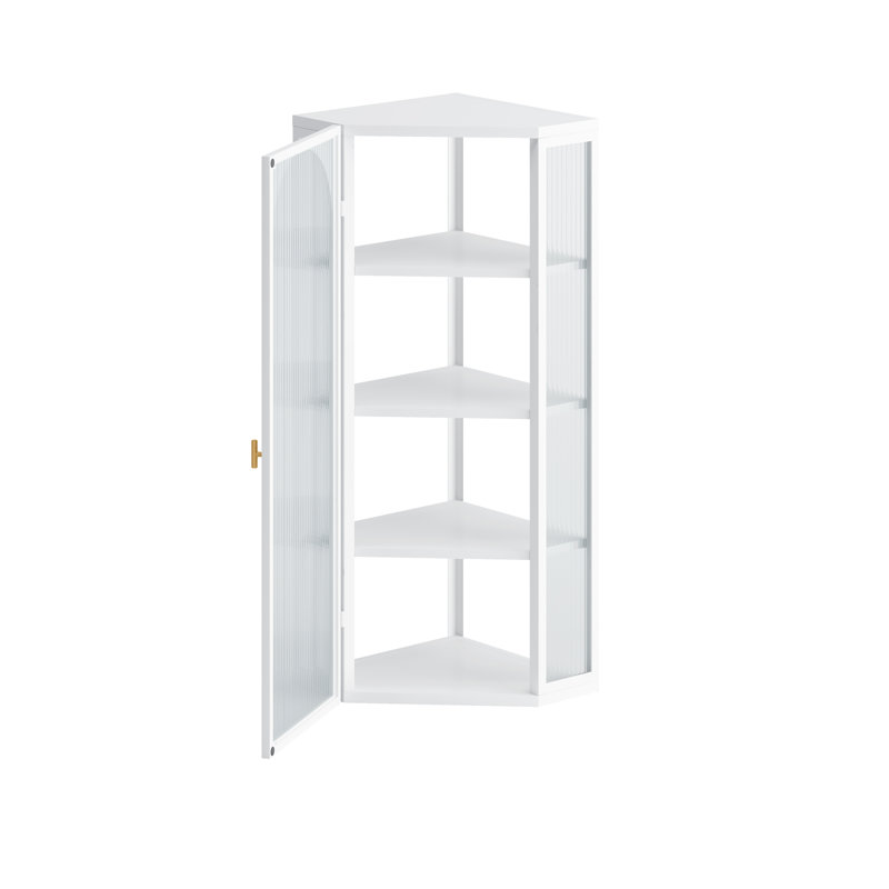 Armoire de coin murale à porte en verre