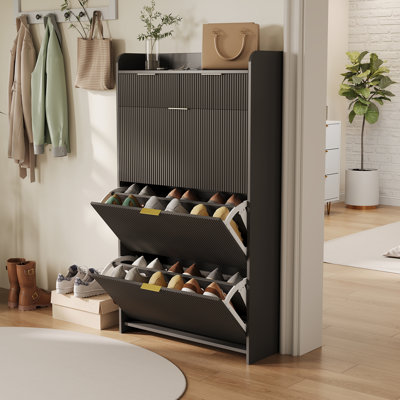 18 Pair Flip Down Shoe Storage