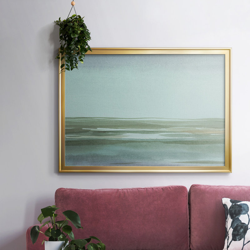 Aqua Reflections II, reproduction d'art sur toile, H 30 po x l 44 po x P 1,5 po, Or