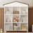 House-Shaped Storage Rack With Nine Storage Compartments, Three-Layer Bookshelf  With Colorblock Design (Bookshelf)