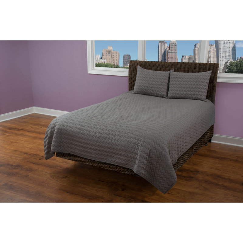 Urban Mesh Cotton Sham Set, Gray, King