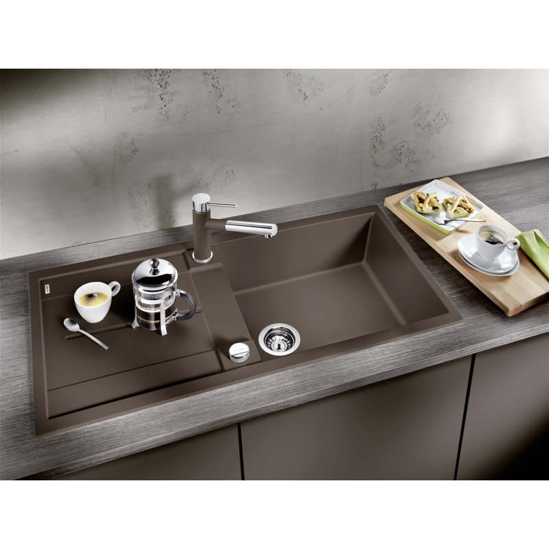 Metra Xl Single Bowl Inset Kitchen Sink, Coffee