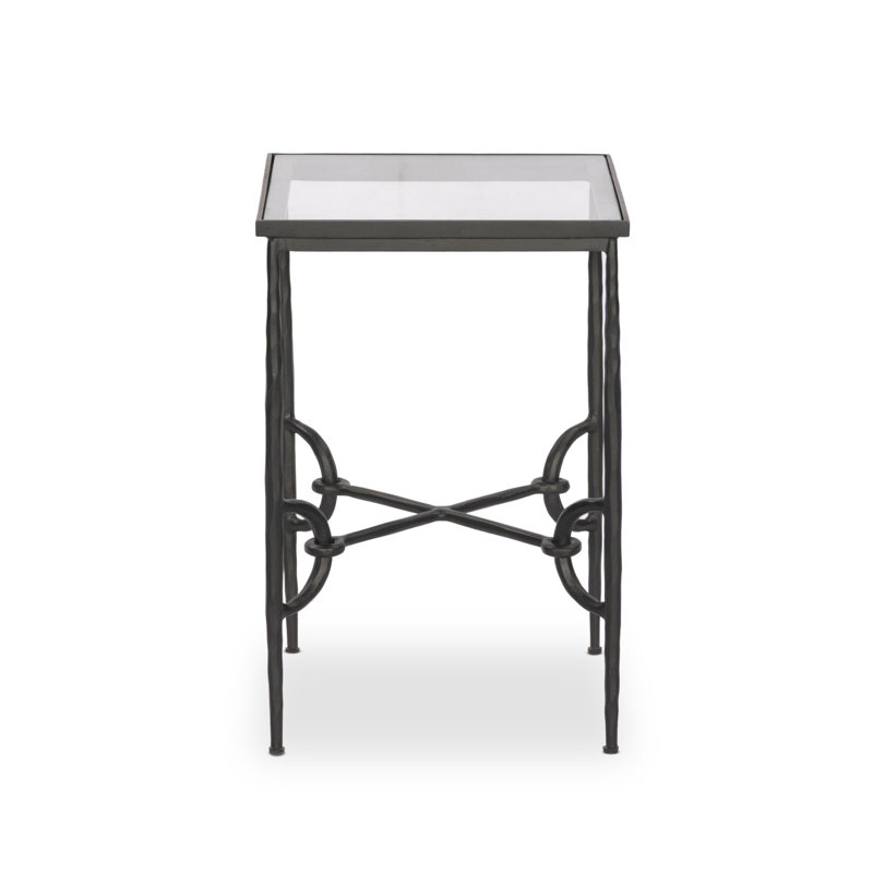 Babylon End Table-Hammered Gunmetal, 20" H x 13"W x 13" D