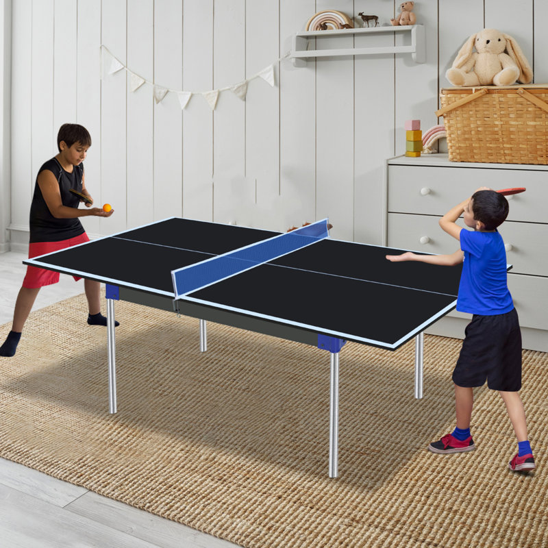 Plateau de tennis de table moyen pliable, Noir, H 0,48 po x l 71 po x P 35,5 po