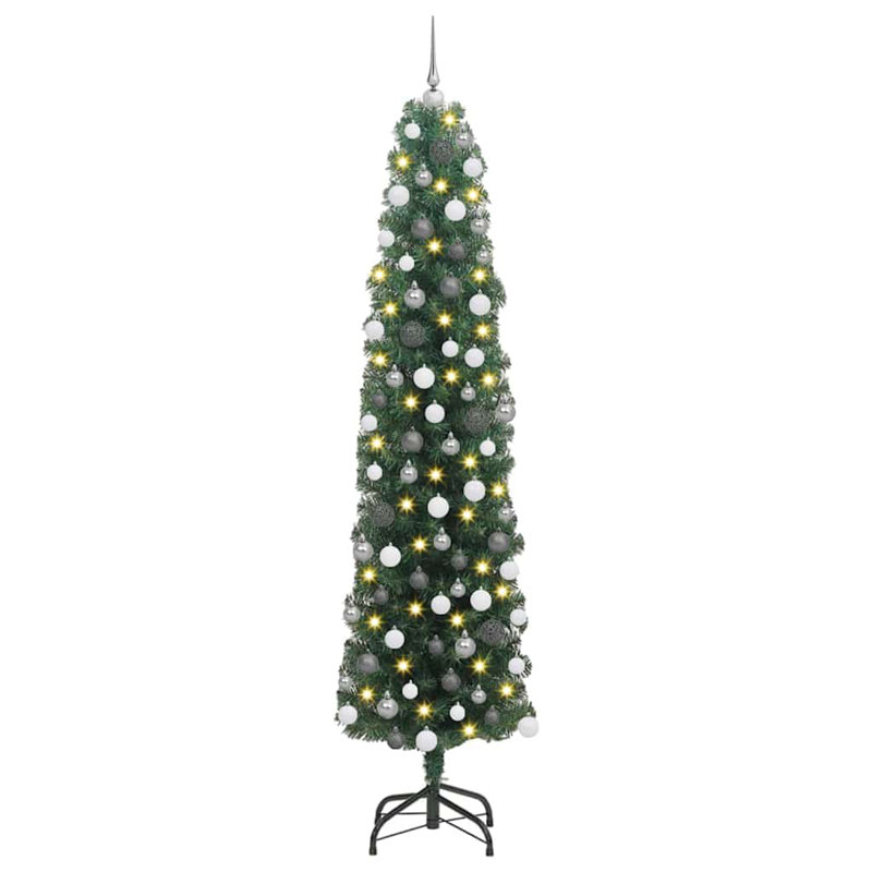 vidaXL Artificial Christmas Tree with 300 LEDs with Stand Green, 5.91 ft