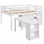 Lit mezzanine double bas avec cabinet