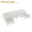 6 Seater Corduroy Sectional-202249687