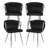 Byers Velvet Dining Chairs Set of 4, Woven Upholstered Side Chairs with Metal Legs, Modern Accent Leisure Chairs Kitchen & Dining Room Chairs for Bedroom Living Room-1409986906-1409986911
