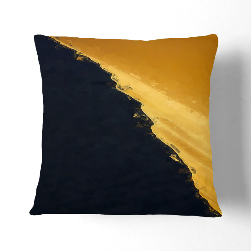 Edge of a Sand Dune in Abstract Cushion with Filling, 55cm H x 55cm W x 20cm D, Black