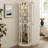 Lighted Corner Curio Cabinet With Glass Display Shelf, Adjustable Shelving, LED Lighting, And Anti - Tipping Device For Home Decor-2034671529