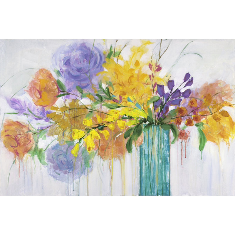 Warm Summer Blooms II Yellow Floral Canvas Art Print