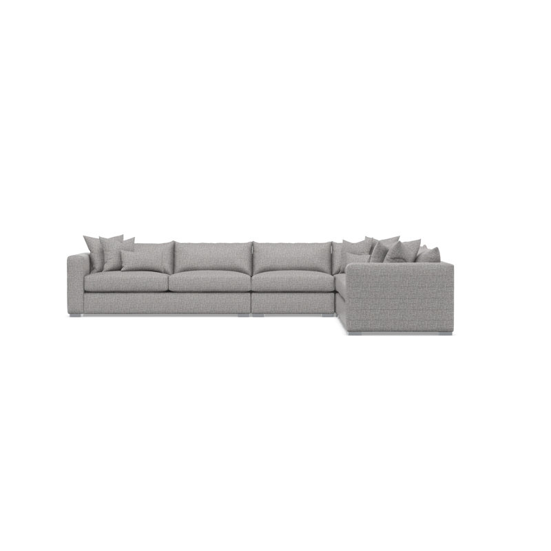 Sectional, Gray Polyester, 32.5" H x 157" W x 120.5" D