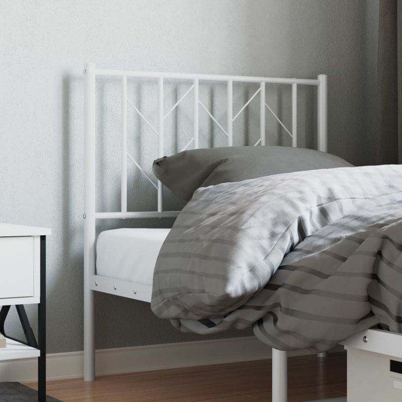 Nikka Metal Headboard, White, 80cm