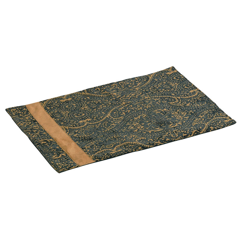 Ensemble de napperons 4 pièces en chenille à motif cachemire orange / bleu / brun clair, 16 x 20 po