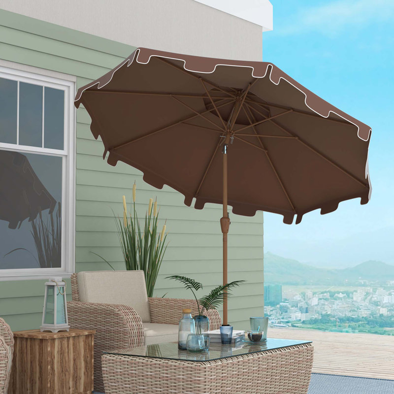 Parasol de patio polyvalent pour une protection solaire et une détente ultimes, Brun