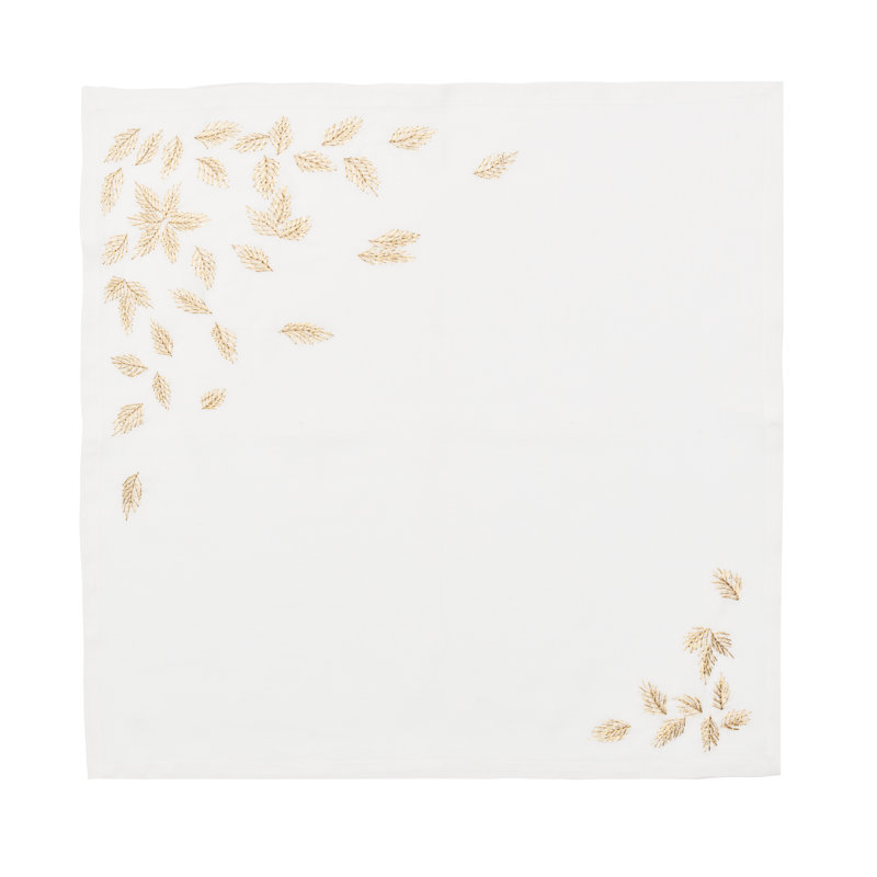 Gilded Breeze Napkin, White/Gold