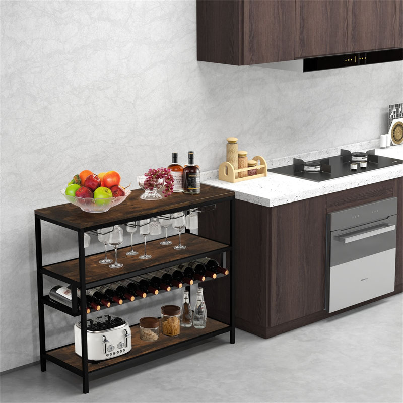 Floor Wine Bottle Rack Brown