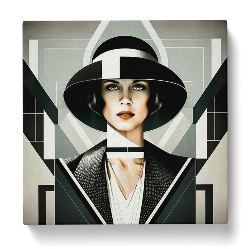 Art Deco Woman Suprematism No.2 - Print, 50cm H x 50cm W x 3cm D