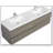 Meuble-lavabo flottant avec lavabo, meuble-lavabo mural moderne avec deux lavabos en quartz et quatre tiroirs à fermeture en douceur, 24V12-72GR-739032425-739032430