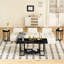 Ensemble de 3 tables basses de style moderne minimaliste avec structure en métal noir-1046009147