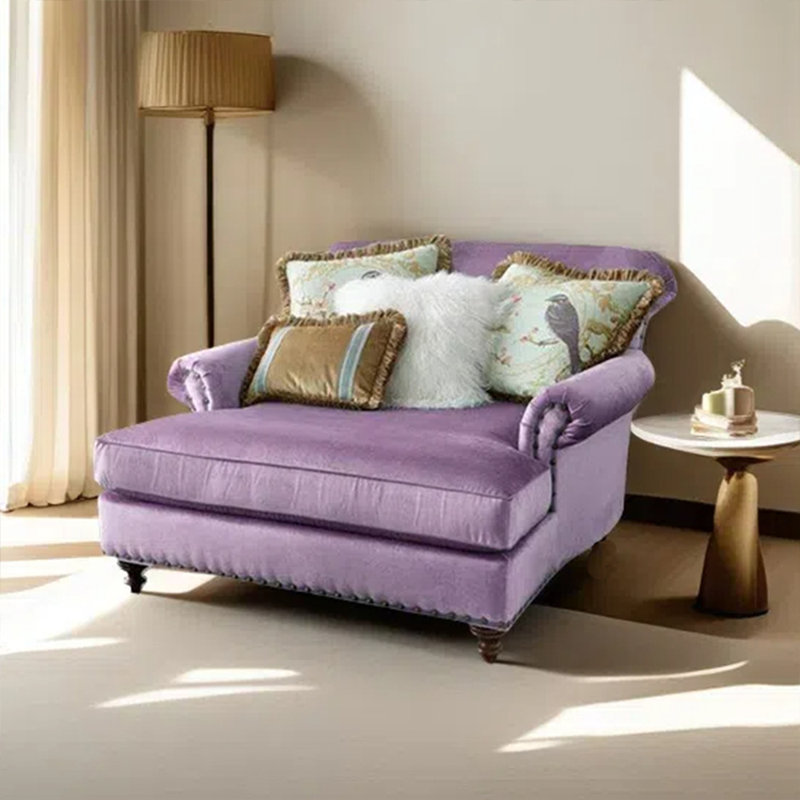 Chaise longue en flanelle élégante et décontractée, Mauve rosé clair
