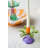  Set of Two Taper Candle Holders, Multicolor Glass Flower Design, Decorative Tabletop Decor