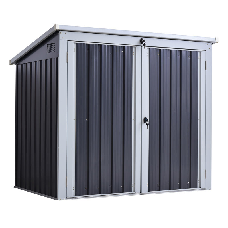 Remise pour poubelle extérieure 5 pi x 3 pi, poubelle en métal