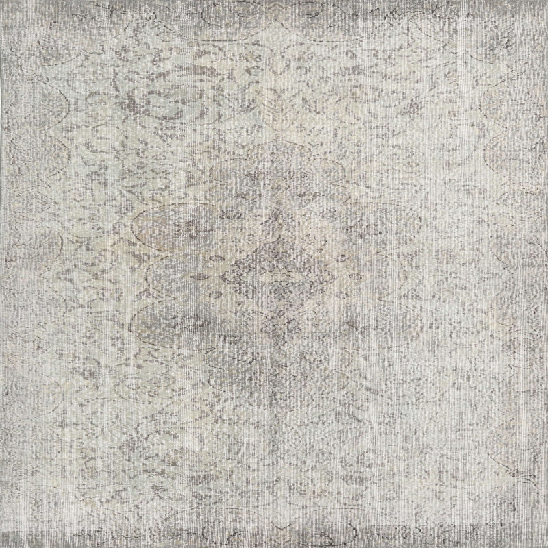 Tapis beige/gris traditionnel Goheen, Carré 5 pi
