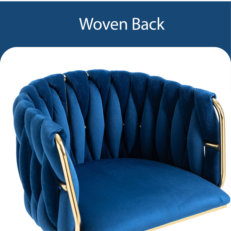 Tabouret pivotant à hauteur ajustable Devanne, Bleu marine