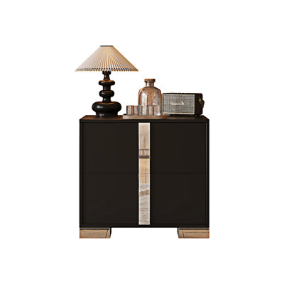 Mirrored Nightstand Bedside Table With Drawers