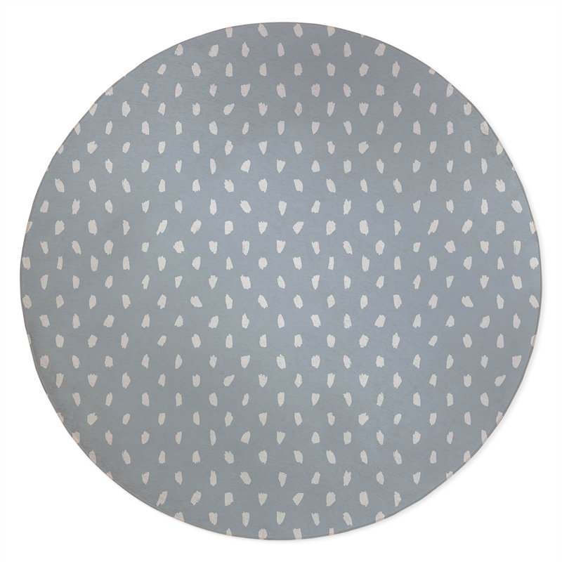 Splat Point Non-Slip Outdoor Rug, Round 5'