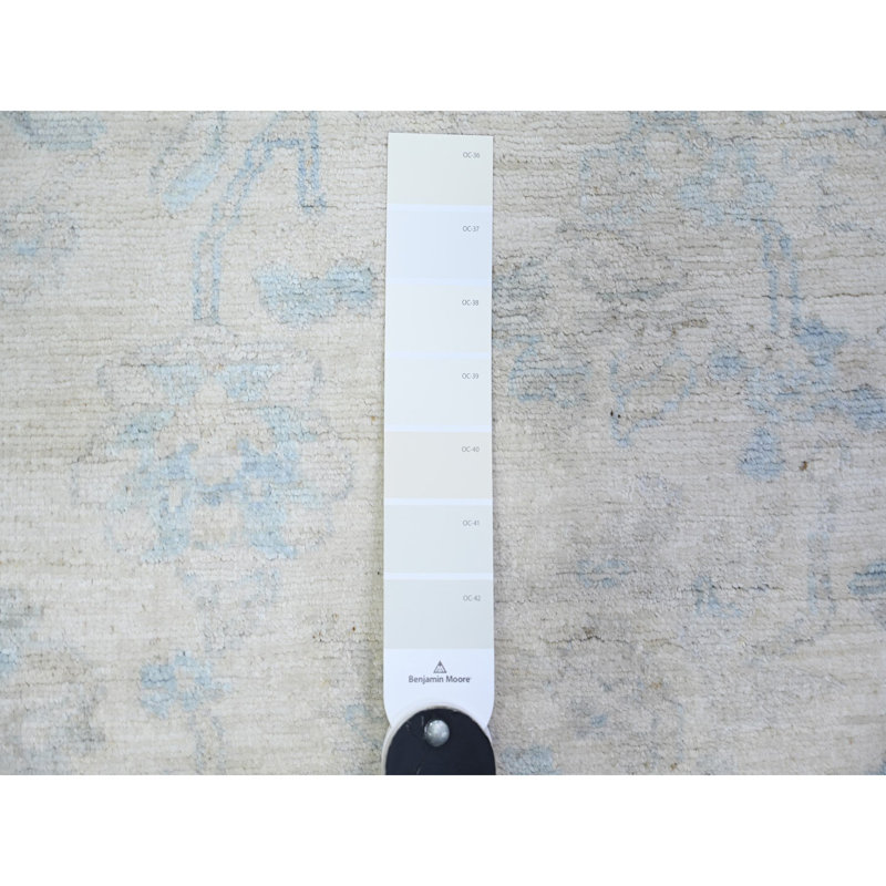 Tapis de couloir oriental en laine noué à la main 3 pi x 5 pi blanc lavé Peshawar 33C7C810B63D479BB3E756C05F235998