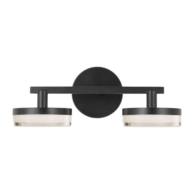 Sean Lavin Khan Bathroom Bedroom Wall Fixture With Silk Screen White Inside Clear Outside Shade, 5.25" H x 14" W x 6.125" D