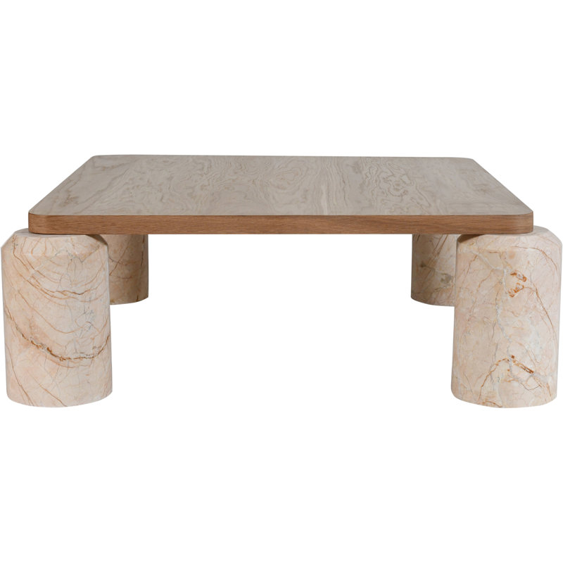 Ferrara Coffee Table, Brown, Beige Marble