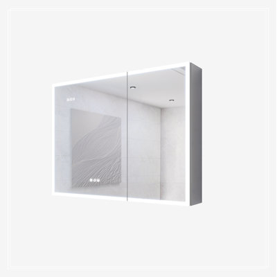 Bathroom Medicine Cabinet with Lights, 36×24 Inch LED Medicine Cabinet with Mirror, Double Door