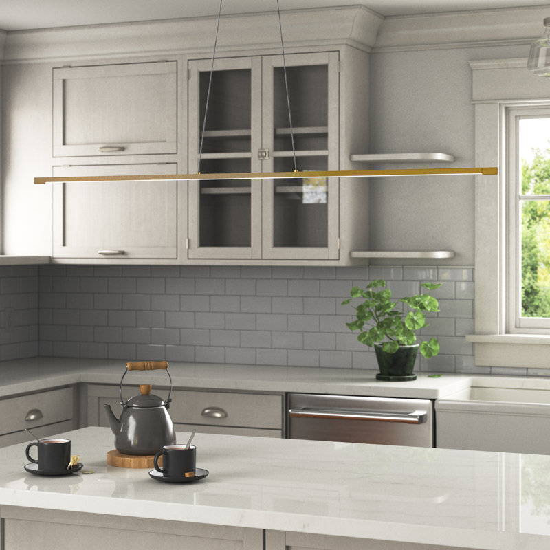 Zendaya 1 - Light LED Kitchen Island Pendant, Aged Brass