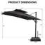 128'' Rectangular Cantilever Umbrella with Easy-Move Base | One-Person Mobility-1137891321