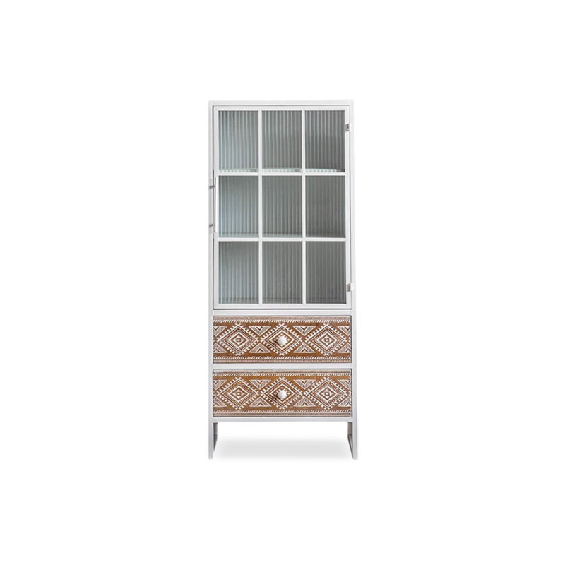 Walnut + White Manufactured Wood Display Cases