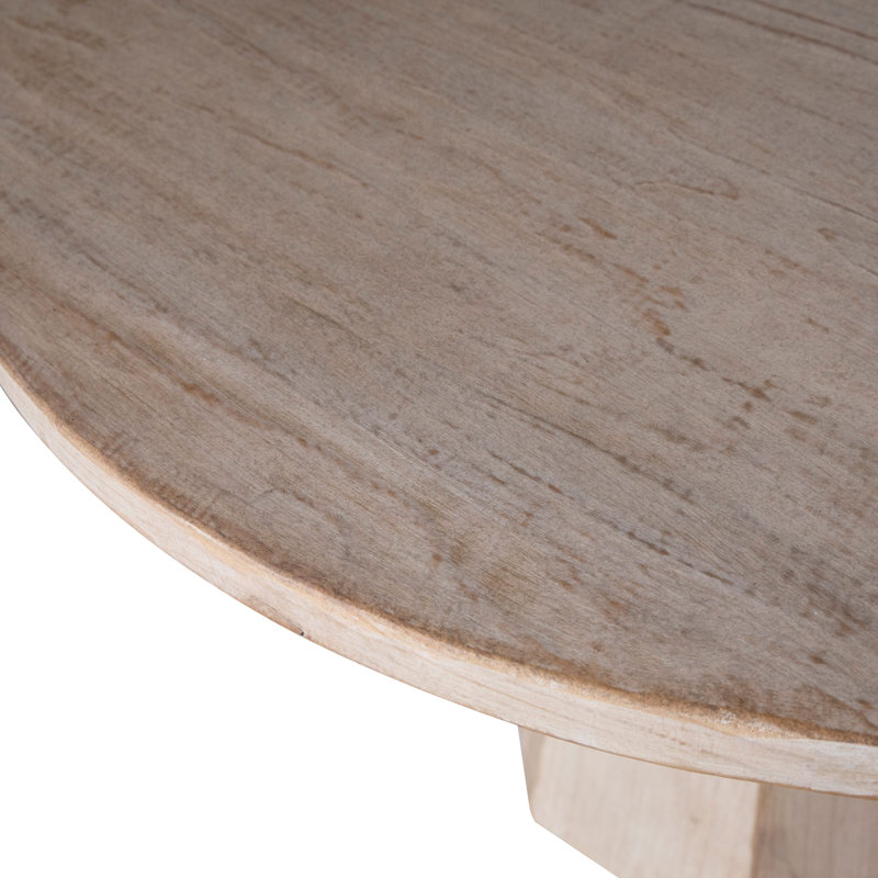 Jansen 48-Inch Round Reclaimed Pine Light Wash Pedestal Dining Table
